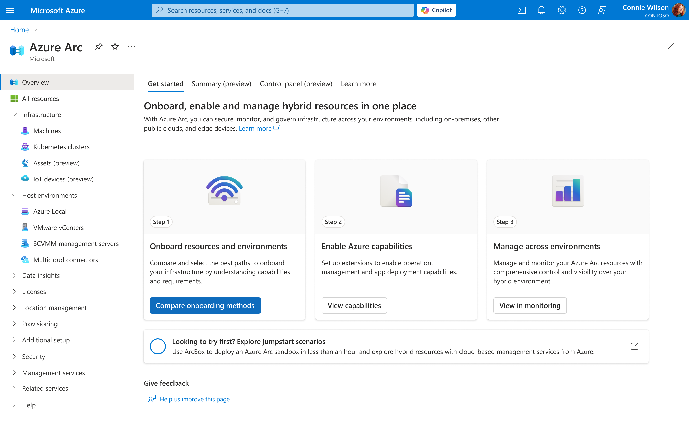 Azure Arc Hub visual refresh