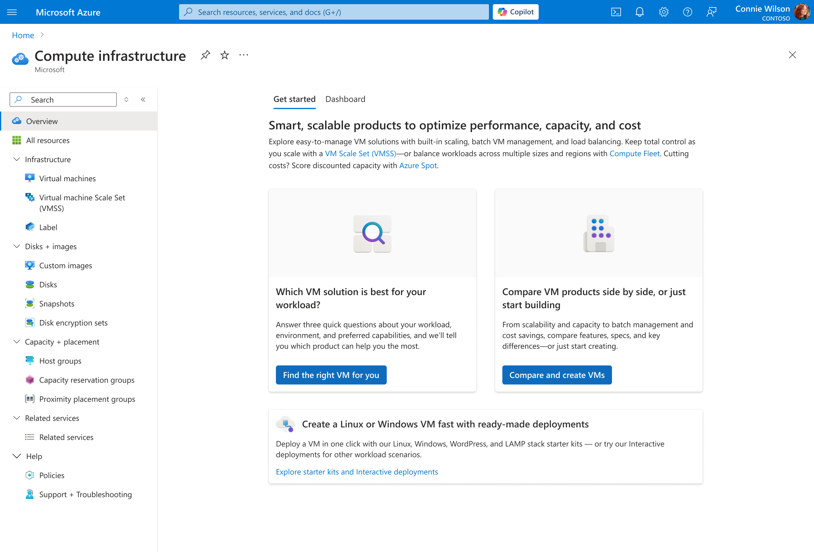 Compute Infrastructure hub after visual refresh