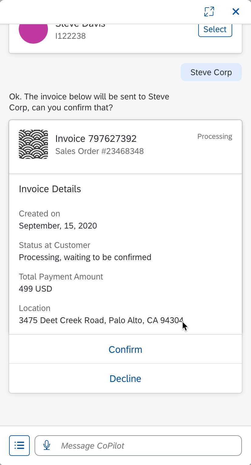Object card component