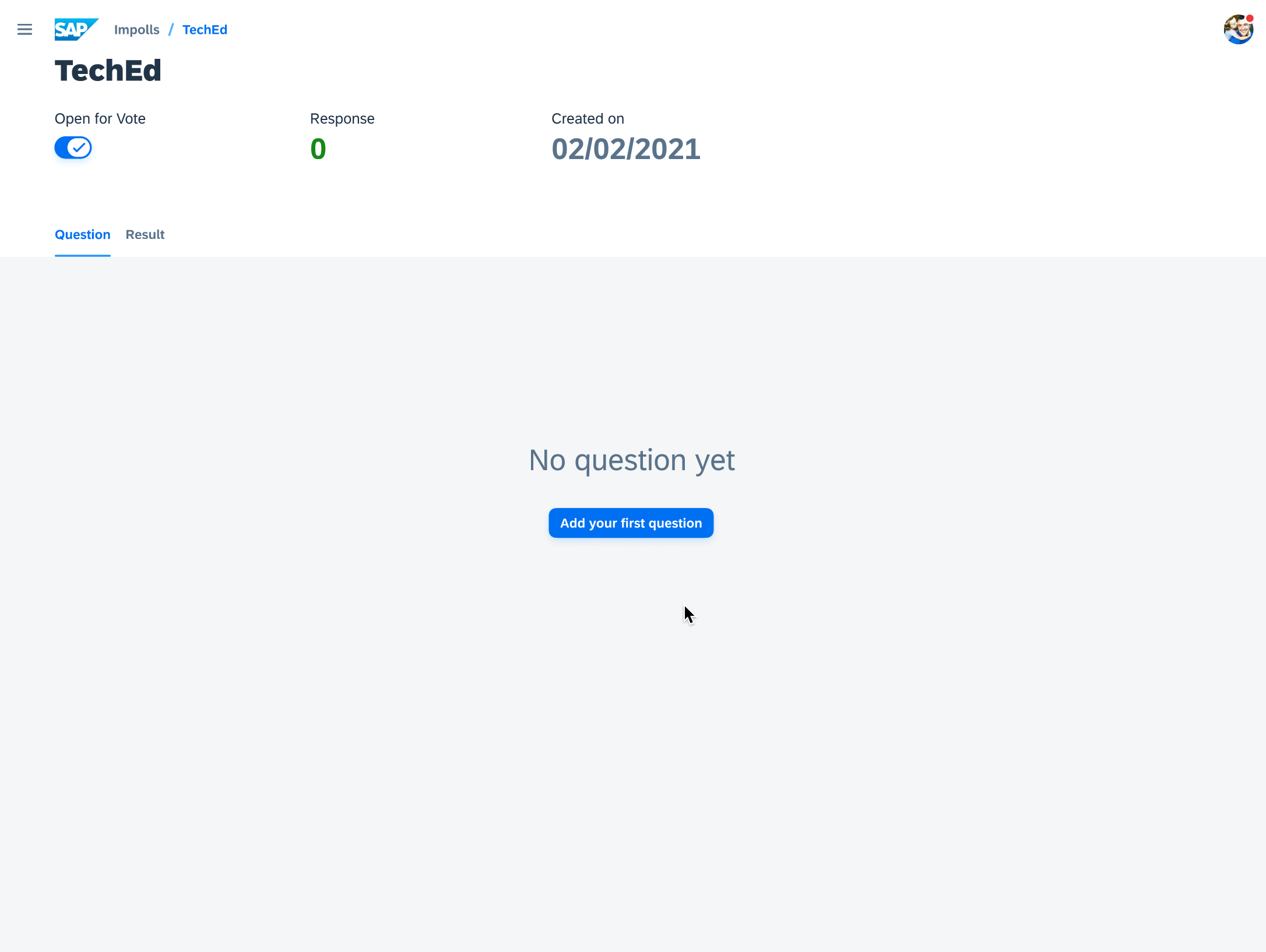 Impolls poll creation