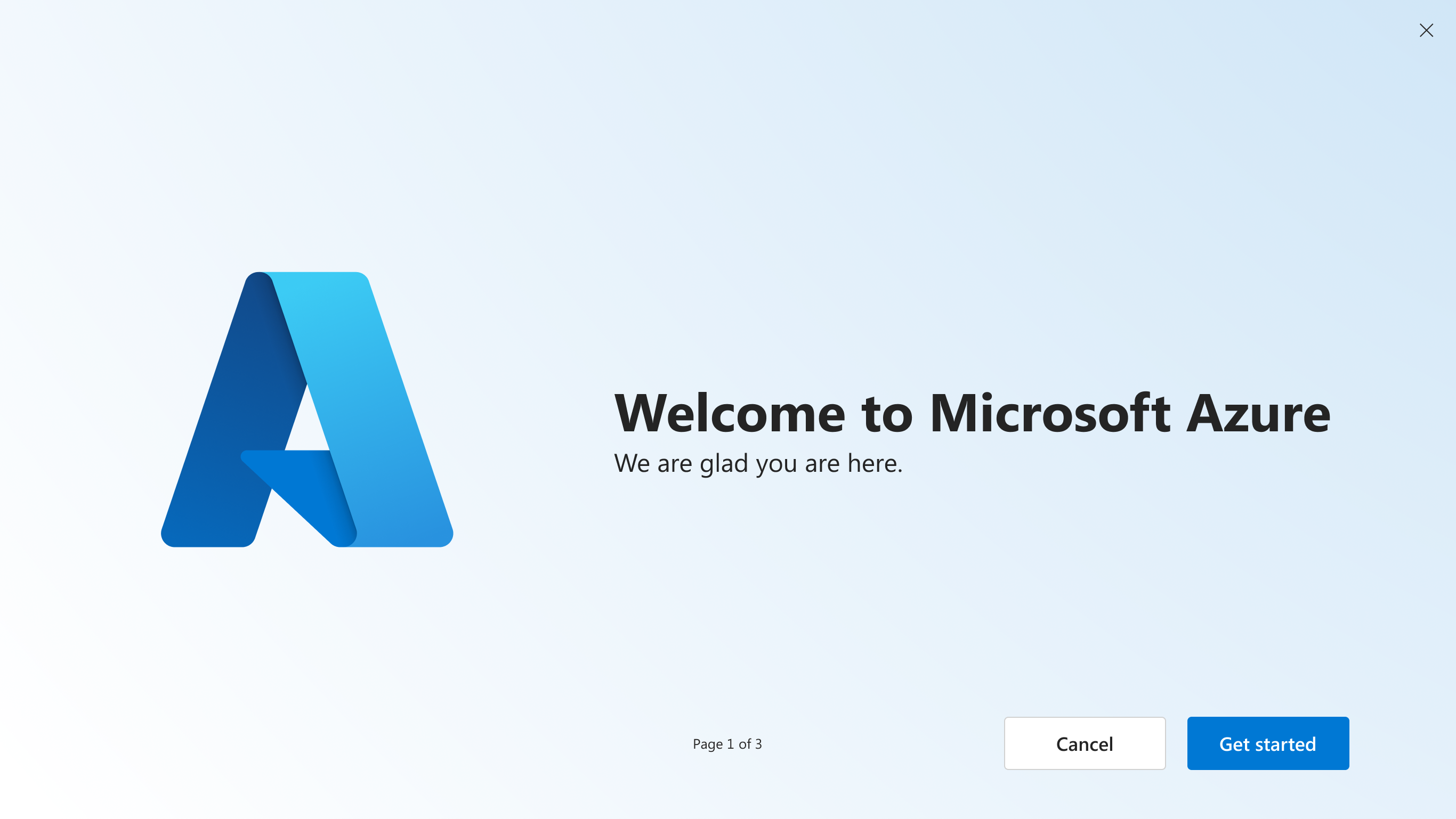 Full-screen welcome concept